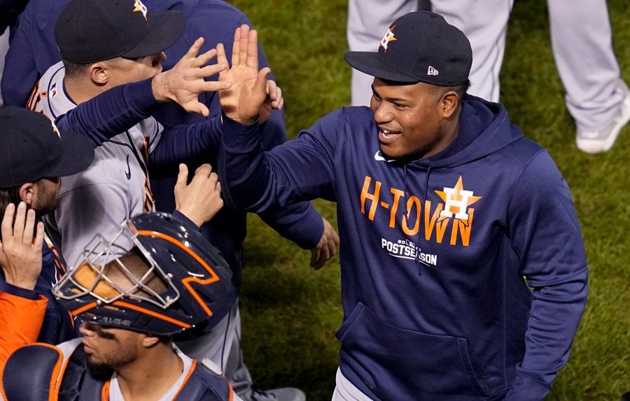 Valdez celebra el pase a la Serie Mundial