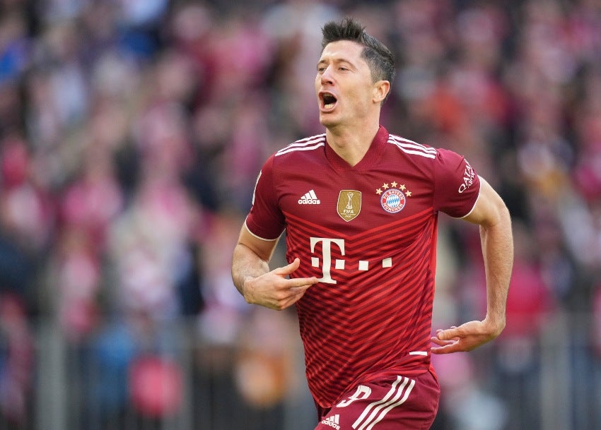 Robert Lewandowski en un partido del Bayern Munich