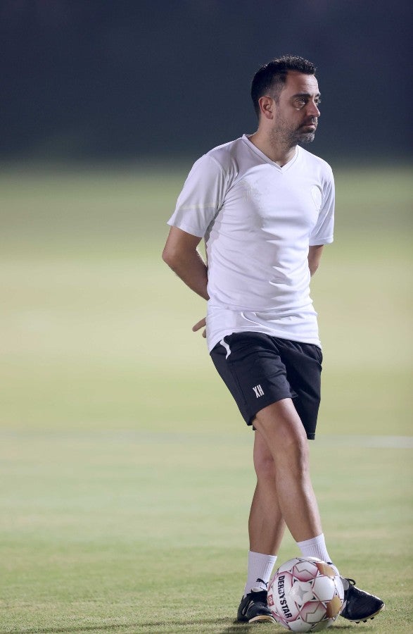 Xavi Hernández durante un entrenamiento del Al-Sadd