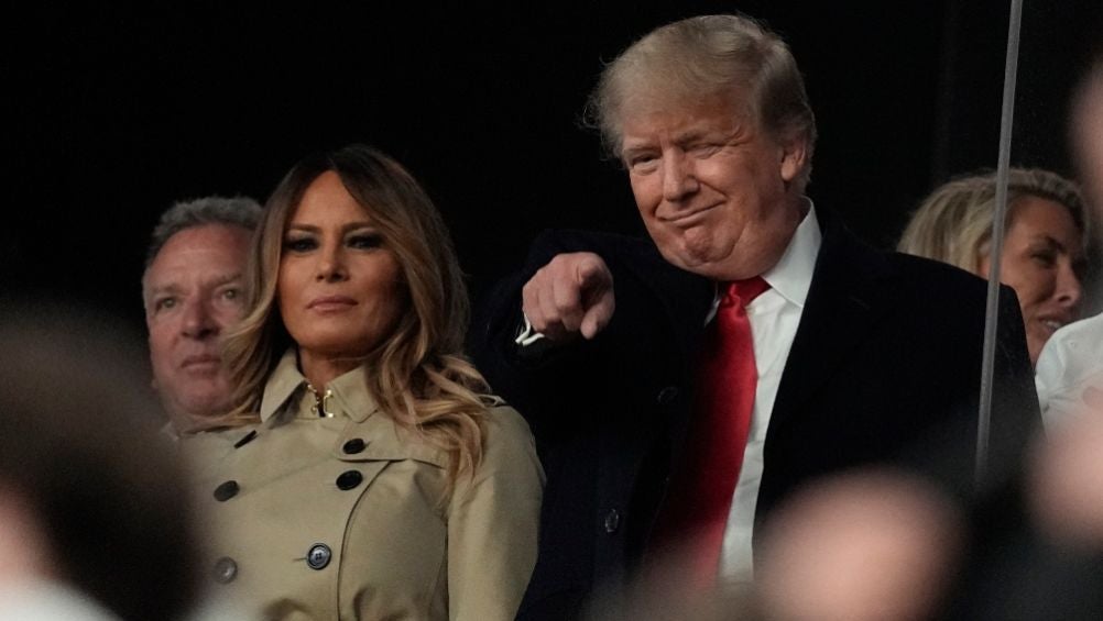 Donald Trump con Melania en la Serie Mundial