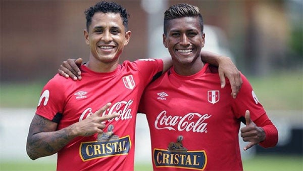 Los jugadores peruanos en un entrenamiento