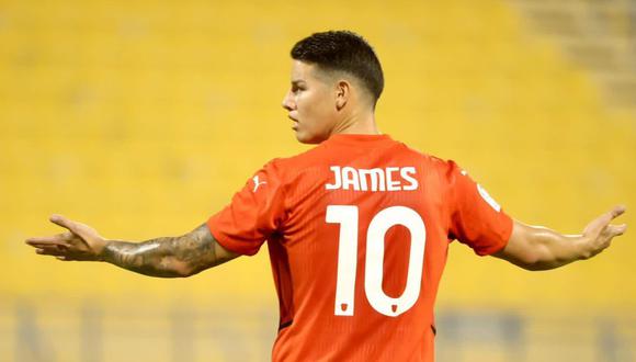 James Rodríguez en acción con Al-Rayyan