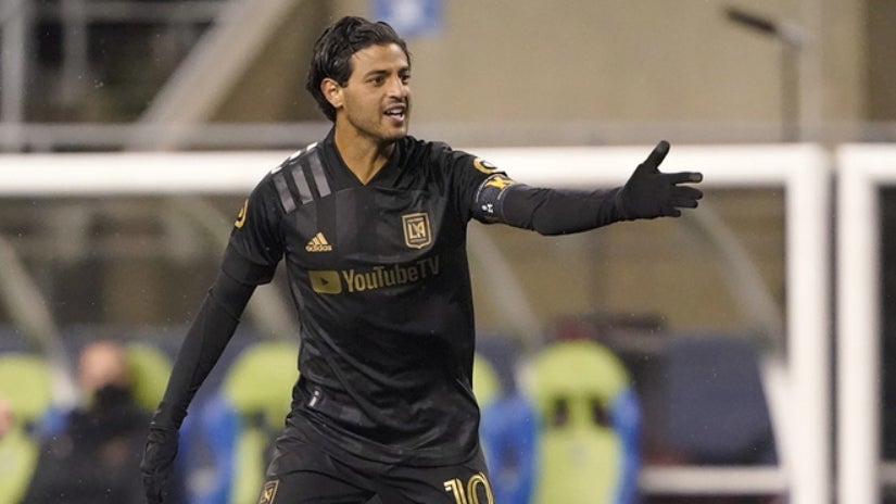 Carlos Vela en un partido del LAFC