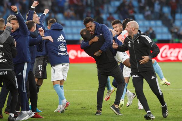 Celta festeja el empate 