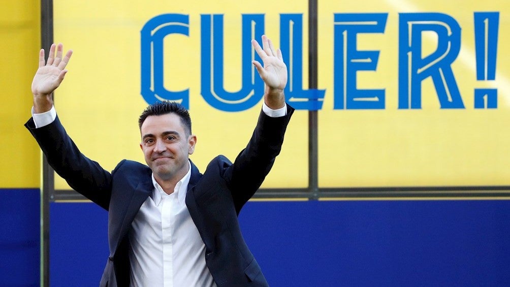 Xavi en su presentación como nuevo DT del Barça