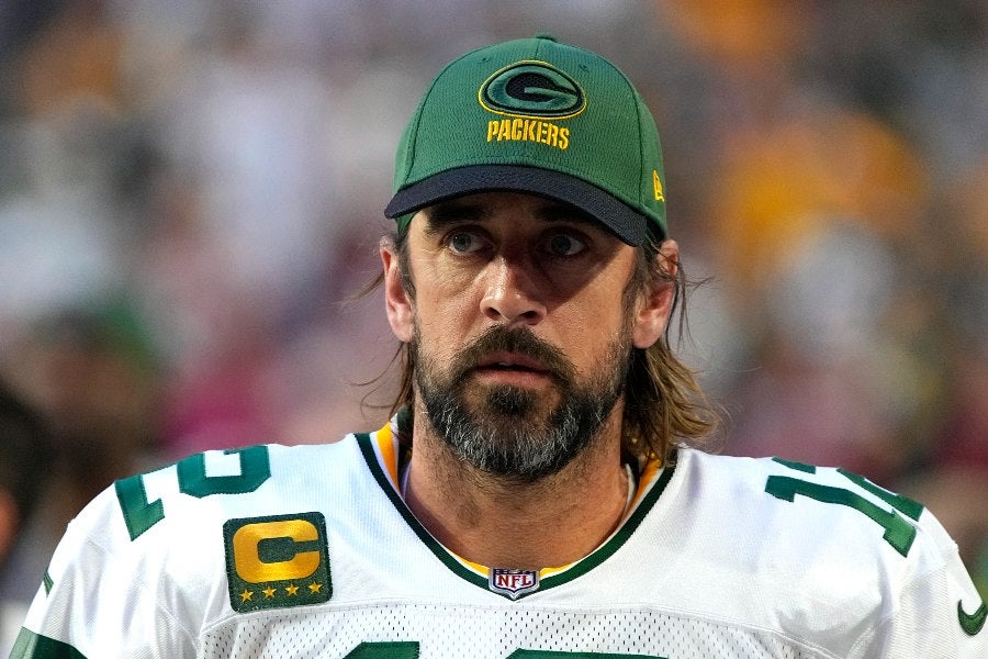 Aaron Rodgers durante un partido con Green Bay