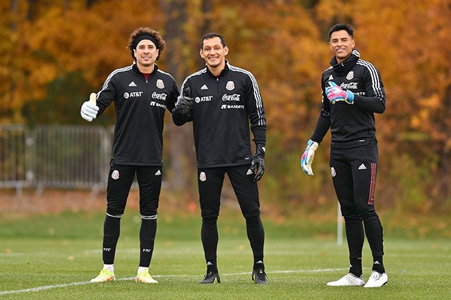 Porteros del Tri, durante un entrenamiento