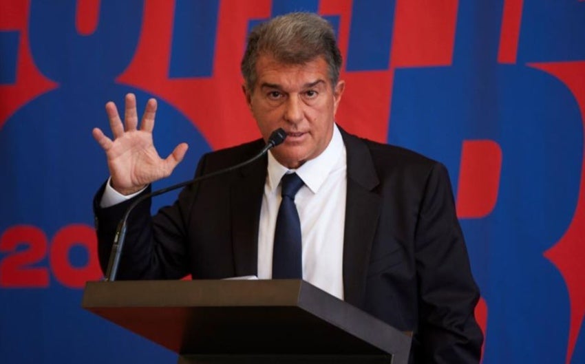 Joan Laporta en conferencia de prensa