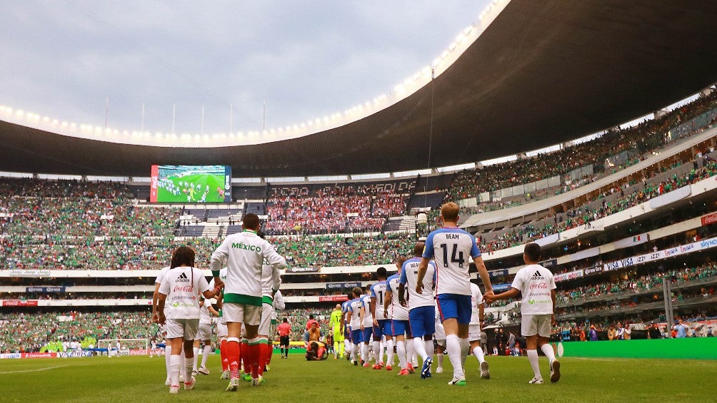 México y EE.UU. previo a enfrentarse en el Azteca