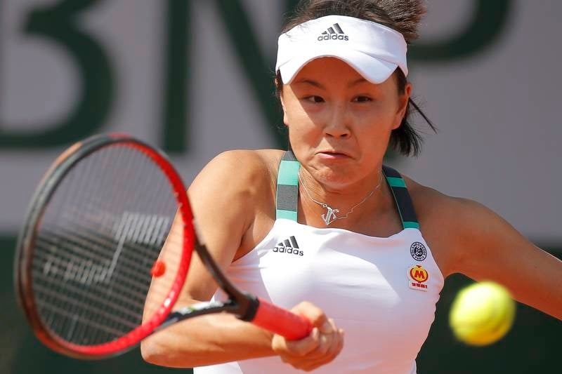 Peng Shuai en un juego de tenis