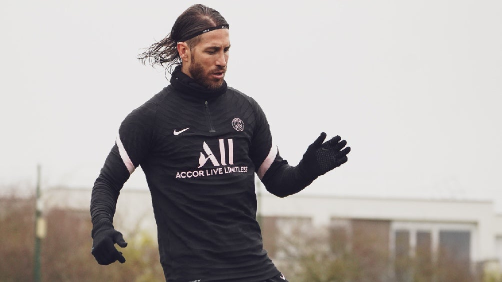 Sergio Ramos entrenando con el PSG