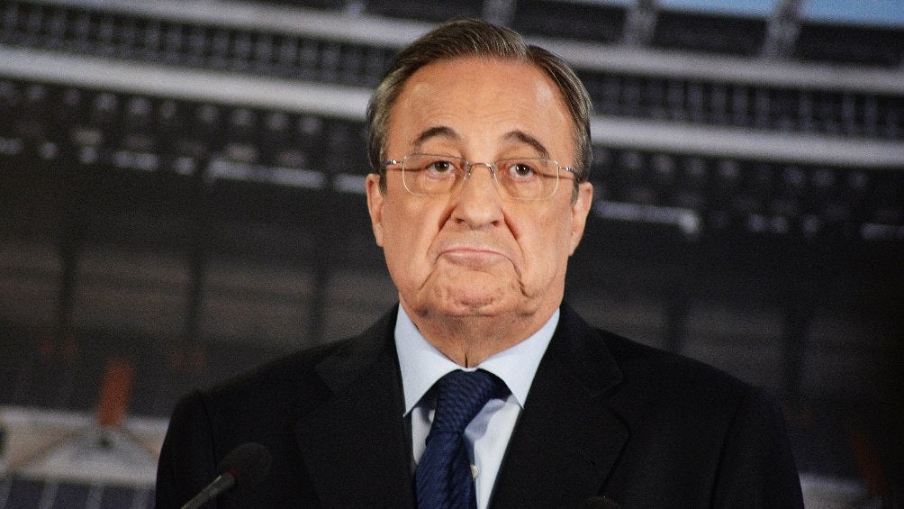 Florentino Pérez en conferencia de prensa del Real Madrid