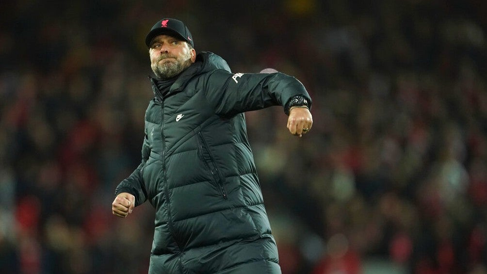 Jürgen Klopp festejando gol del Liverpool ante el Arsenal