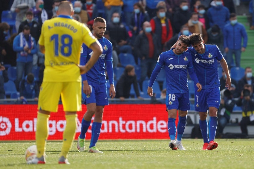 Jugadores del Getafe celebrando un gol a favor