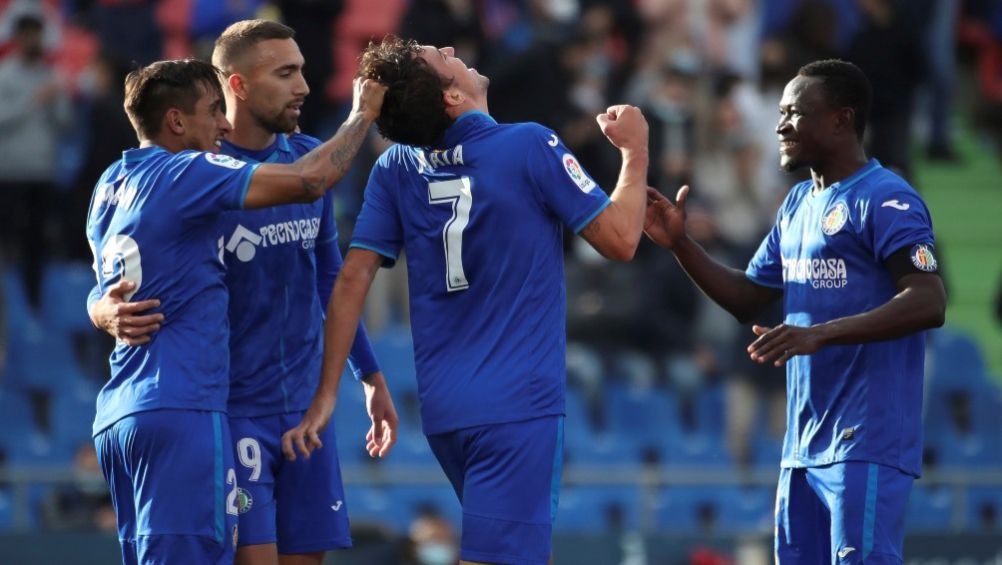 Jugadores del Getafe celebrando un gol a favor