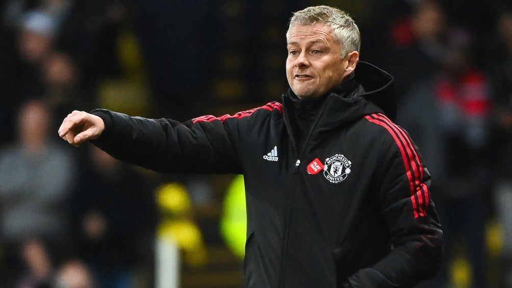 Ole Gunnar Solskjaer durante un duelo del Manchester United 