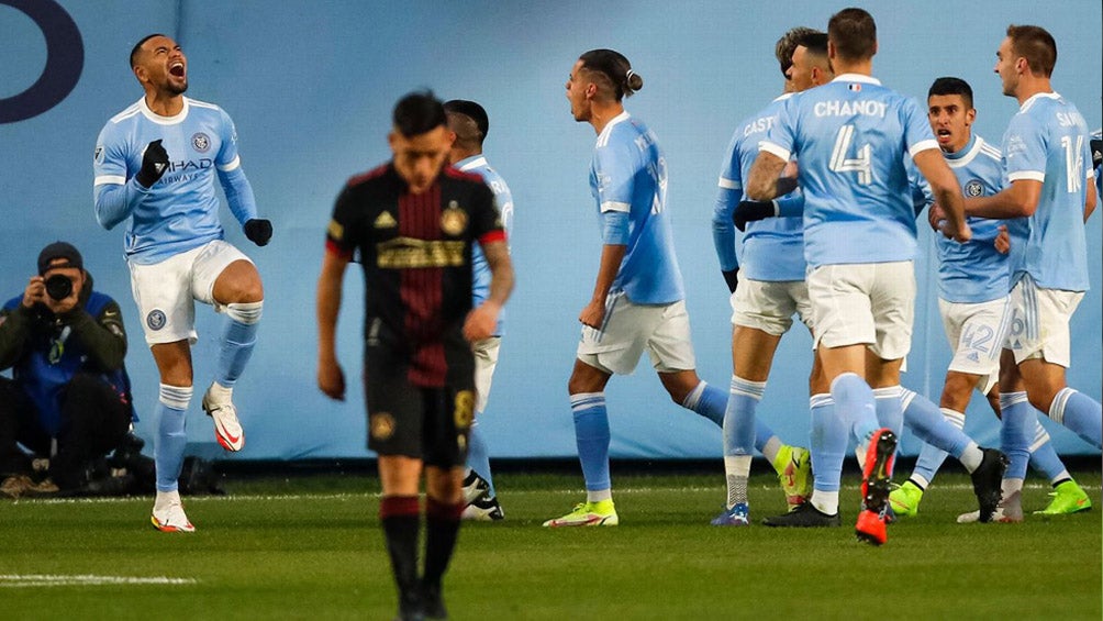 Jugadores del NYCFC en festejo de gol