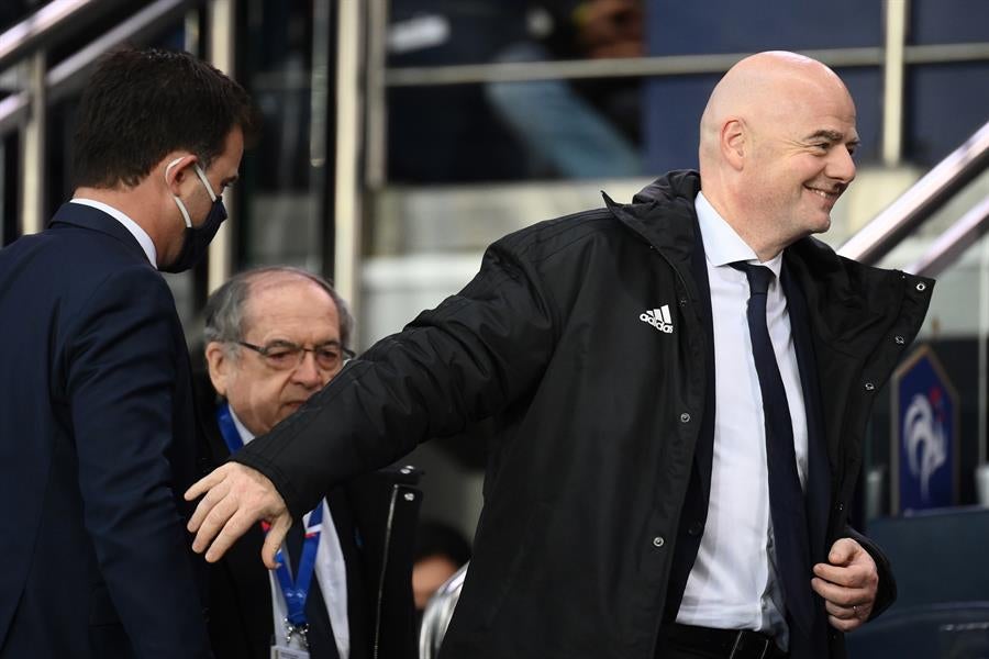 Infantino durante un partido de Francia