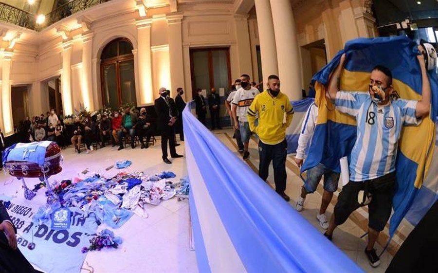 El funeral del exfutbolista argentino