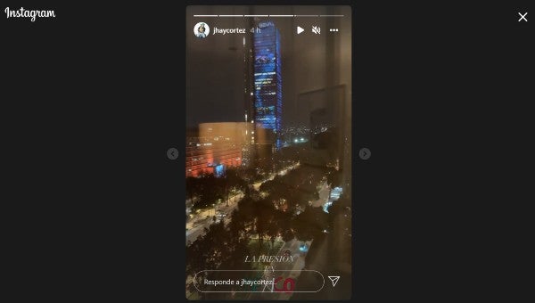 Jhay Cortéz comparte la vista desde su hotel en Ciudad de México