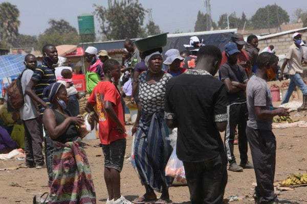 Mercado en África durante pandemia