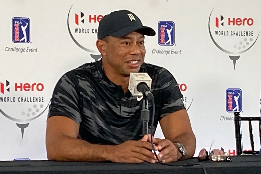 Tiger Woods en conferencia de prensa