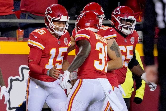 Mahomes y compañía trass anotar