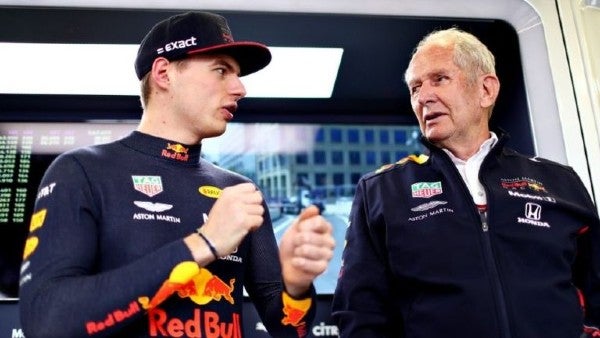 Max Verstappen junto a Helmut Marko