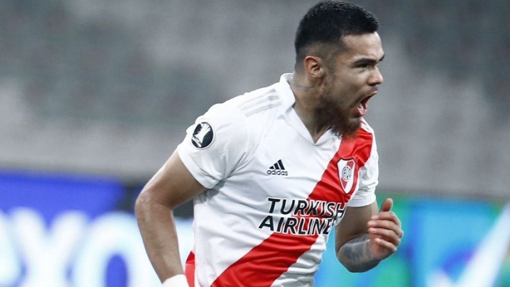 Díaz en un partido con River Plate