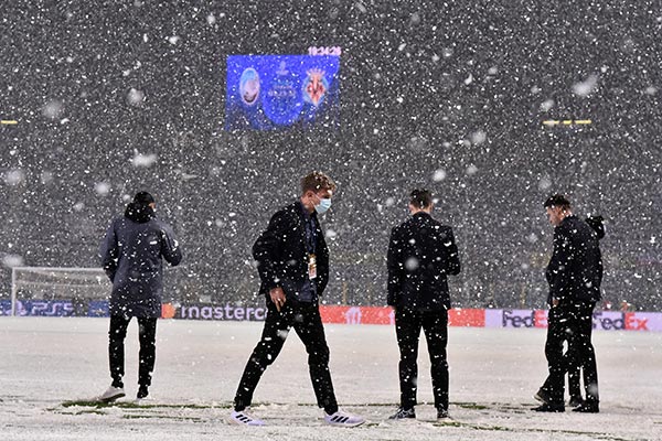 Jugadores de Atalanta previo al partido 