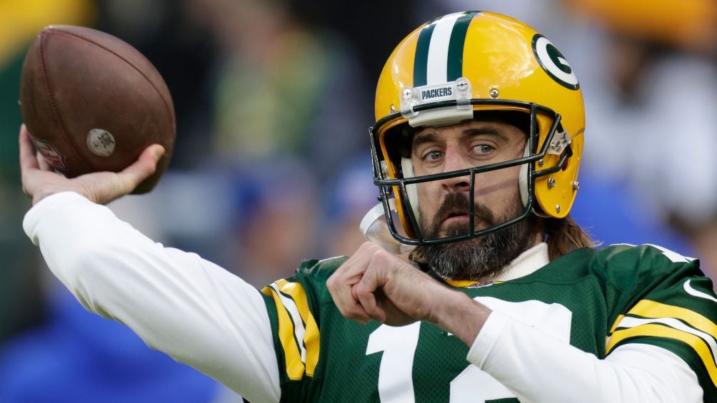 Aaron Rodgers en un juego de NFL 