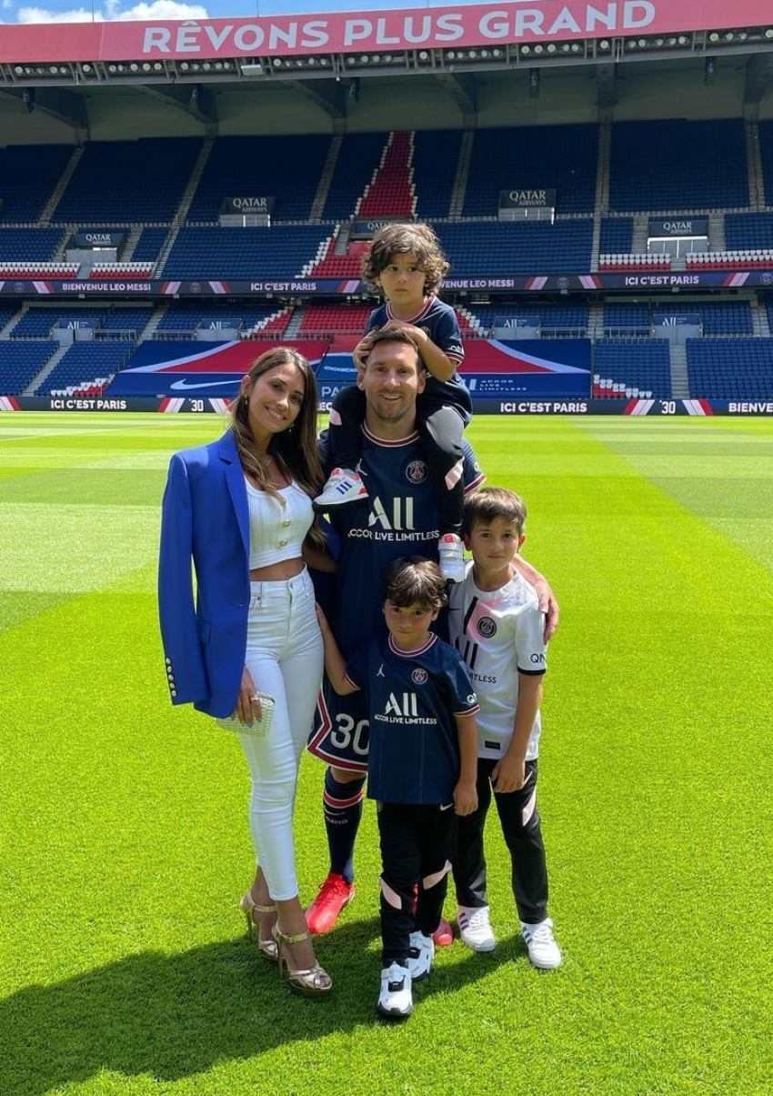 Familia Messi en el Parc de Princes