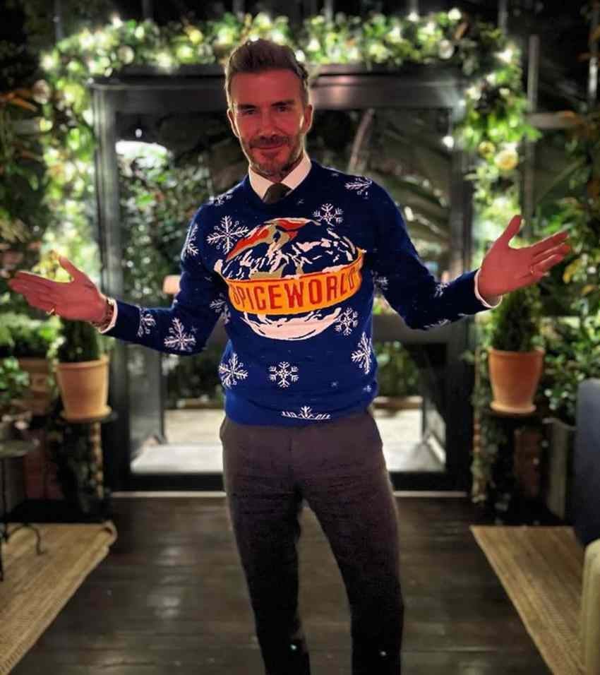 Beckham con suéter de Spices Girls 