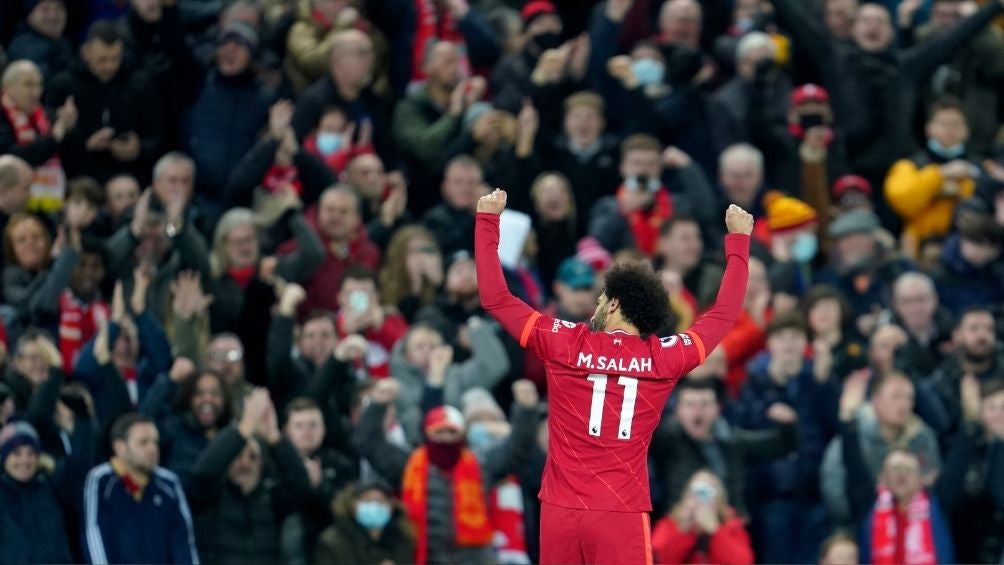 Salah en partido con Liverpool