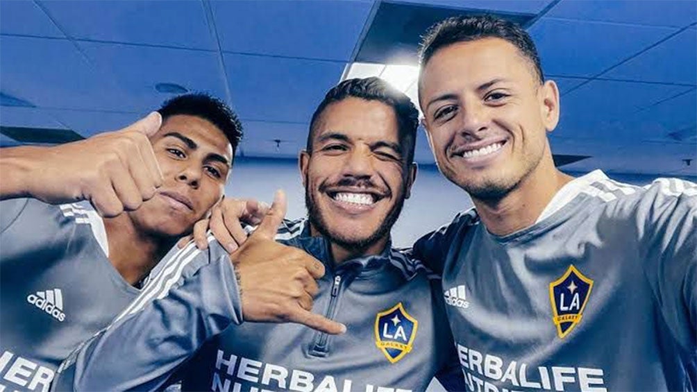 Jugadores de Galaxy previo a un partido