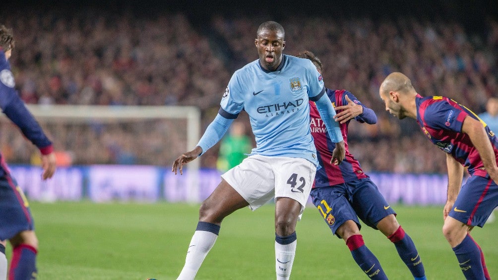 Yaya Touré durante un partido con el City