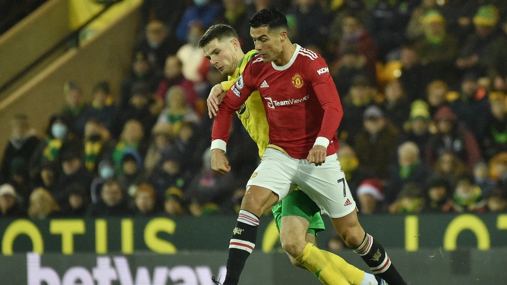 Cristiano Ronaldo durante un partido con el United