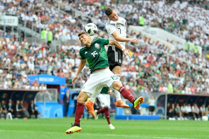 Héctor Moreno en acción con la Selección Mexicana en Rusia 2018