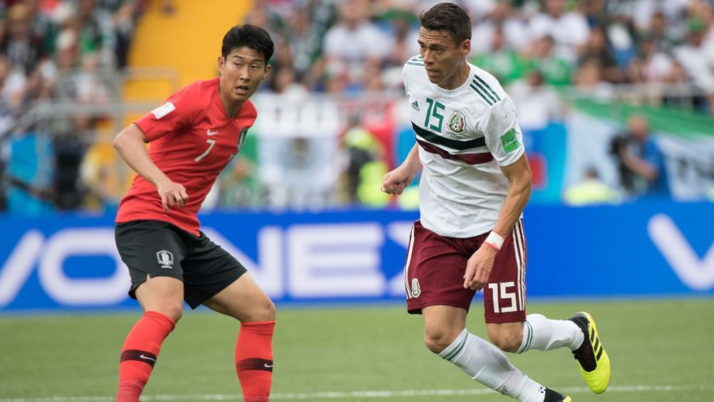 Héctor Moreno en acción con la Selección Mexicana en Rusia 2018