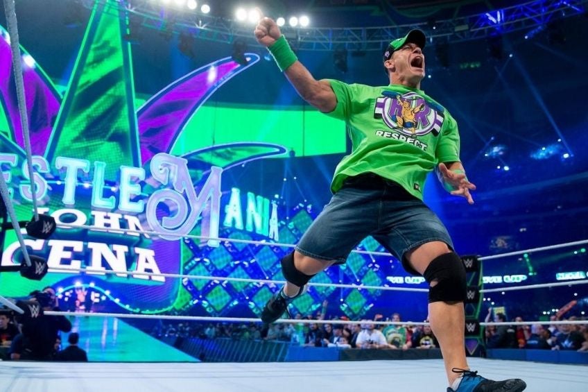 John Cena haciendo su entrada a Wrestlemania 34