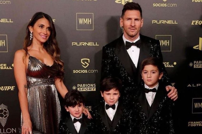 Messi y su familia en la gala del Balón de Oro