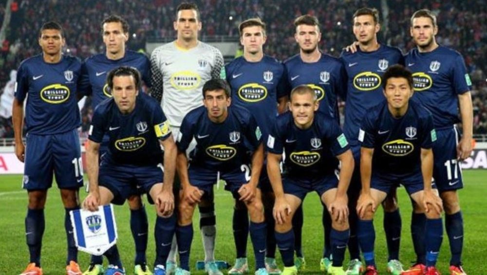 Jugadores del Auckland City previo a un partido