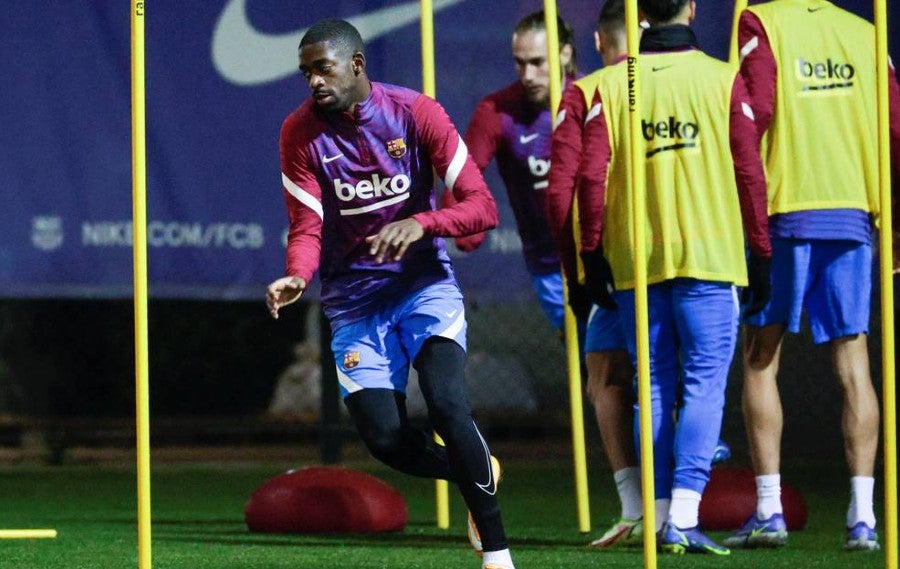 Dembélé en entrenamiento