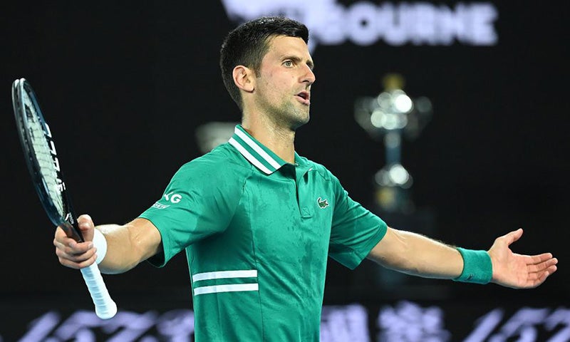 Novak Djokovic durante un torneo