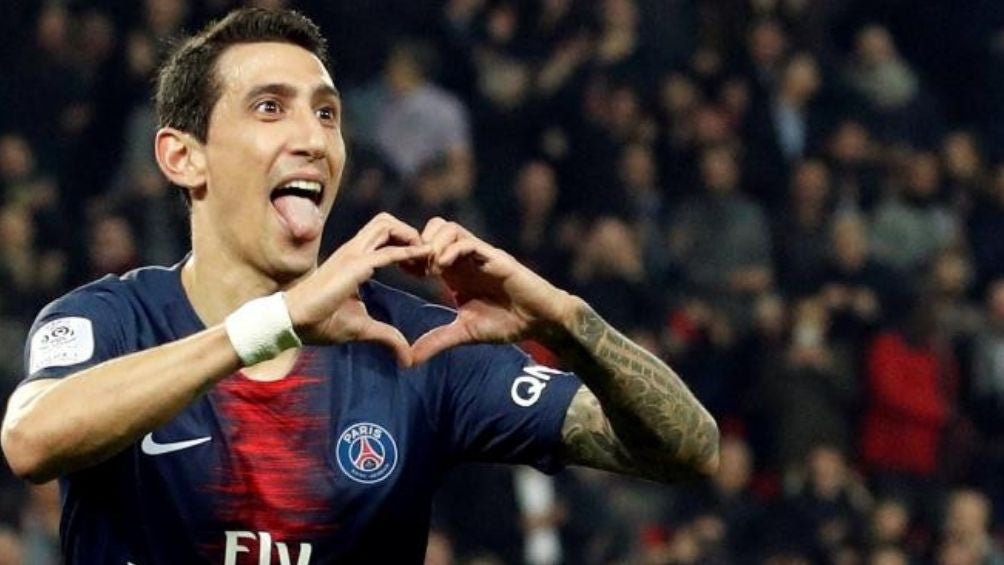 Di María festeja un gol durante un juego con el PSG