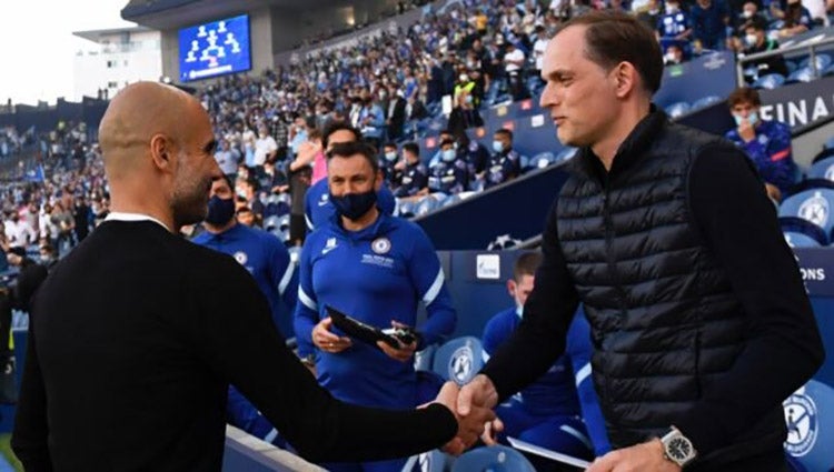 Guardiola y Tuchel previo a la Final de Champions 