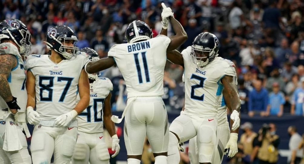 Titans celebrando un touchdown