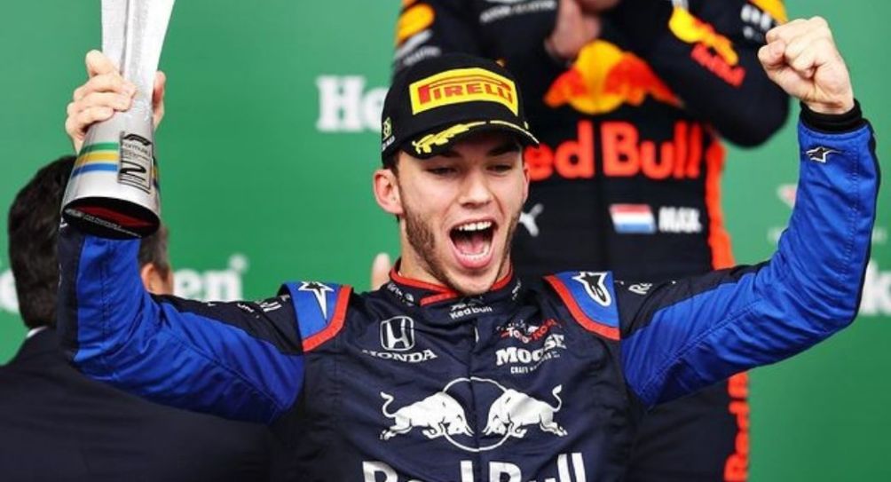 Pierre Gasly ganando una carrera