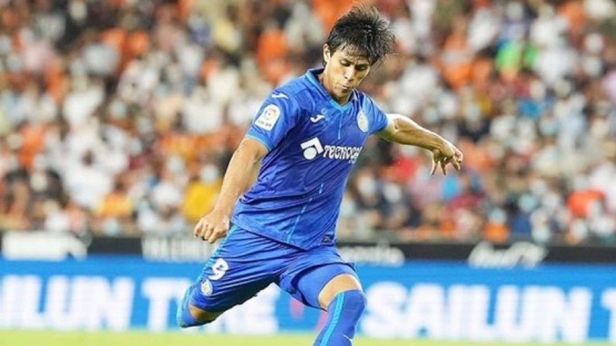 JJ Macías durante un partido con el Getafe 