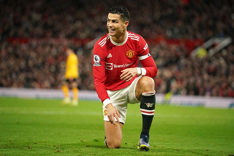 Cristiano Ronaldo durante un duelo con el Manchester United